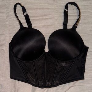 Victoria's Secret Black Satin and Lace Bra